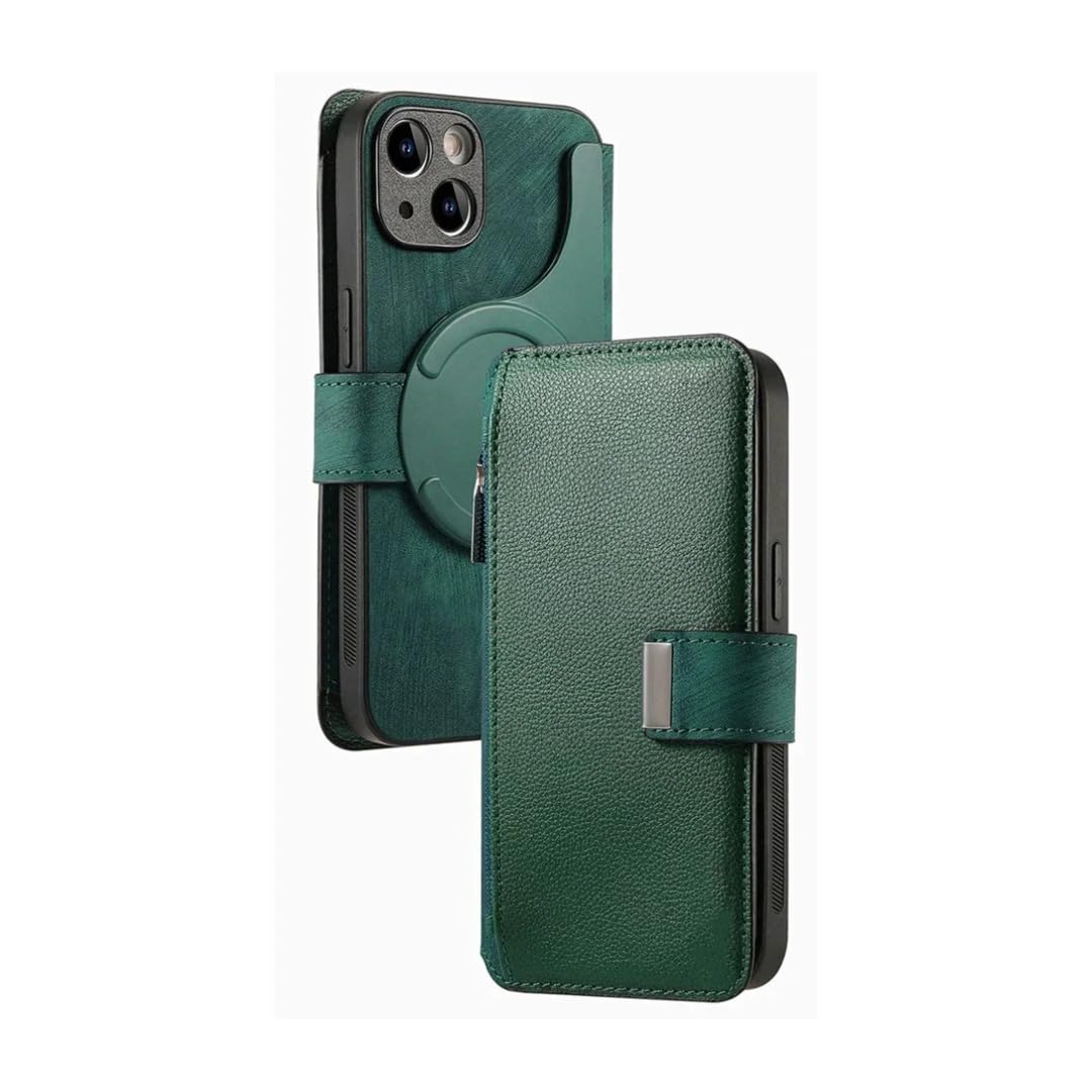 RNOZX for iPhone 15 Promax 2 in 1 Detachable Card Wallet Leather
